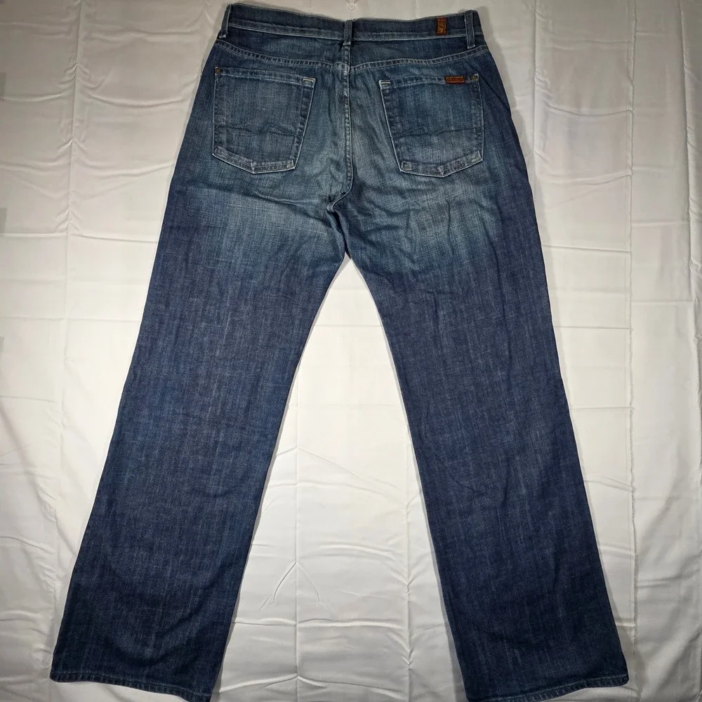 7 For All Mankind Mens Relaxed Straight Vintage Blue Jeans 34
